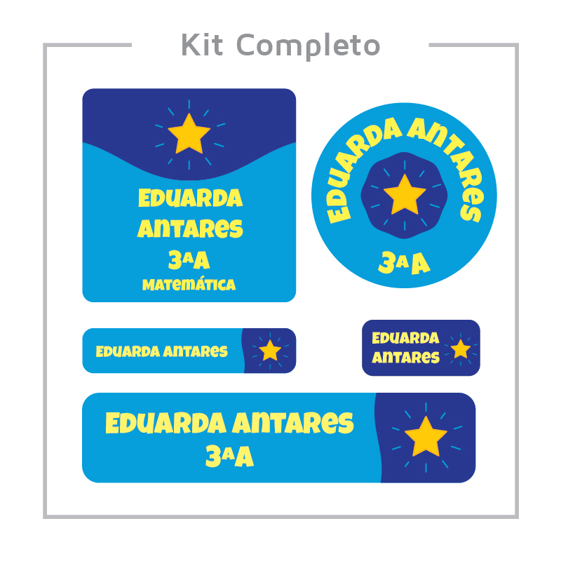 materiais roupas kit completo etiquetas