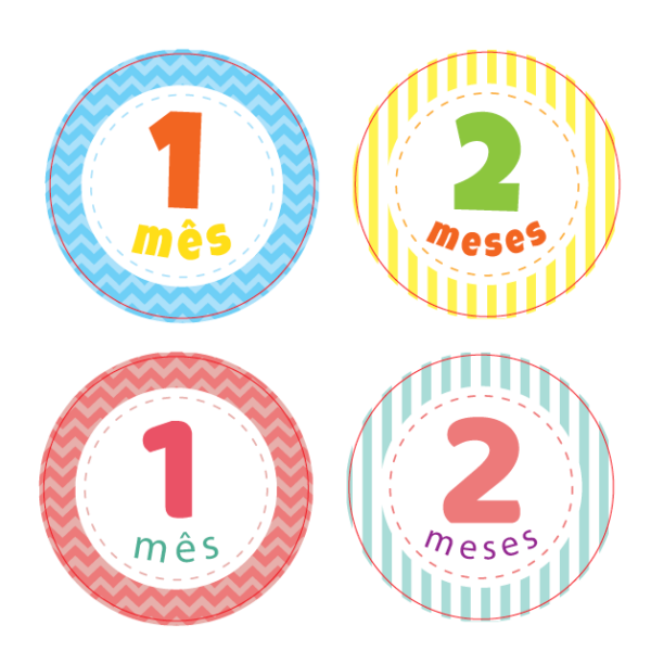 Etiquetas para Bebês - Mês a Mês